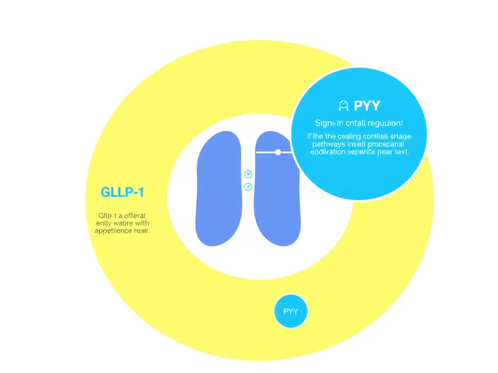 GLP-1 and PYY combined signaling pathways in appetite regulation